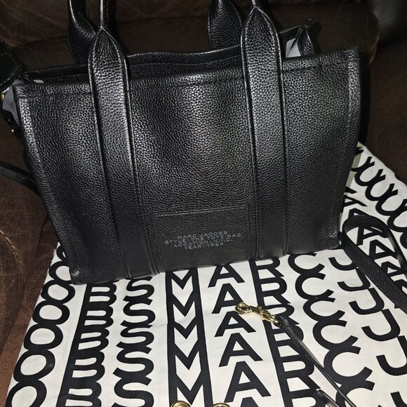 MARC JACOBS THE TOTE BAG BLACK LEATHER - Picture 7 of 8